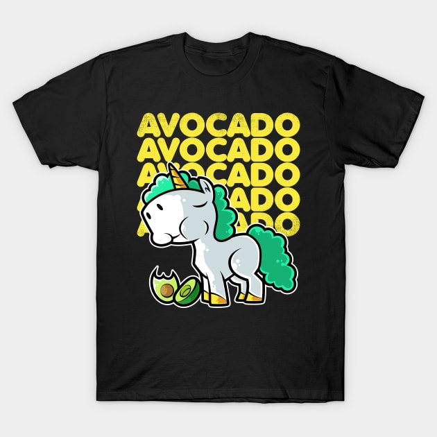 Cute Unicorn Eating Avocado Kawaii Neko Anime product T-Shirt by theodoros20